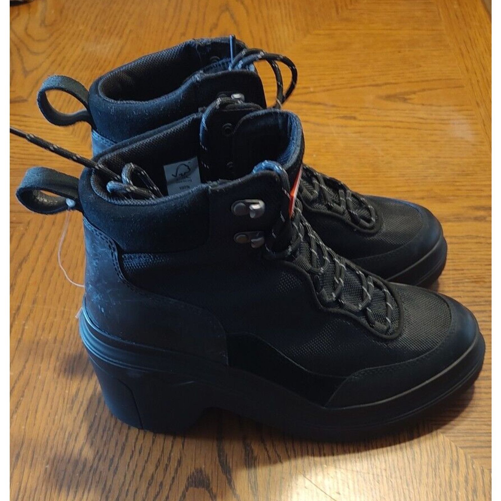 Hunter HUNTER Discoverer Mid Lace-Up Heel Boots BLACK Size 10 Size US 10 / IT 40 - 3 Thumbnail