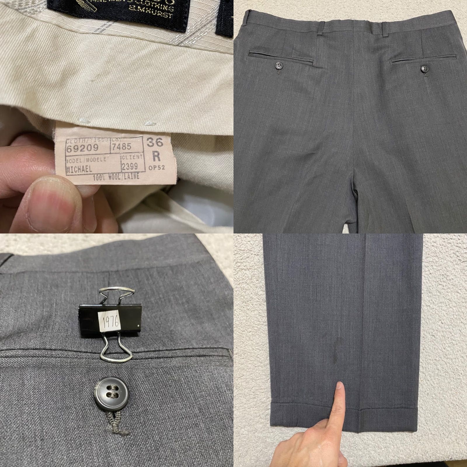 Jack Victor Jack Victor Dress Pants Men's 36 Gray Wool Slim Straight Pleated Size US 36 / EU 52 - 9 Thumbnail