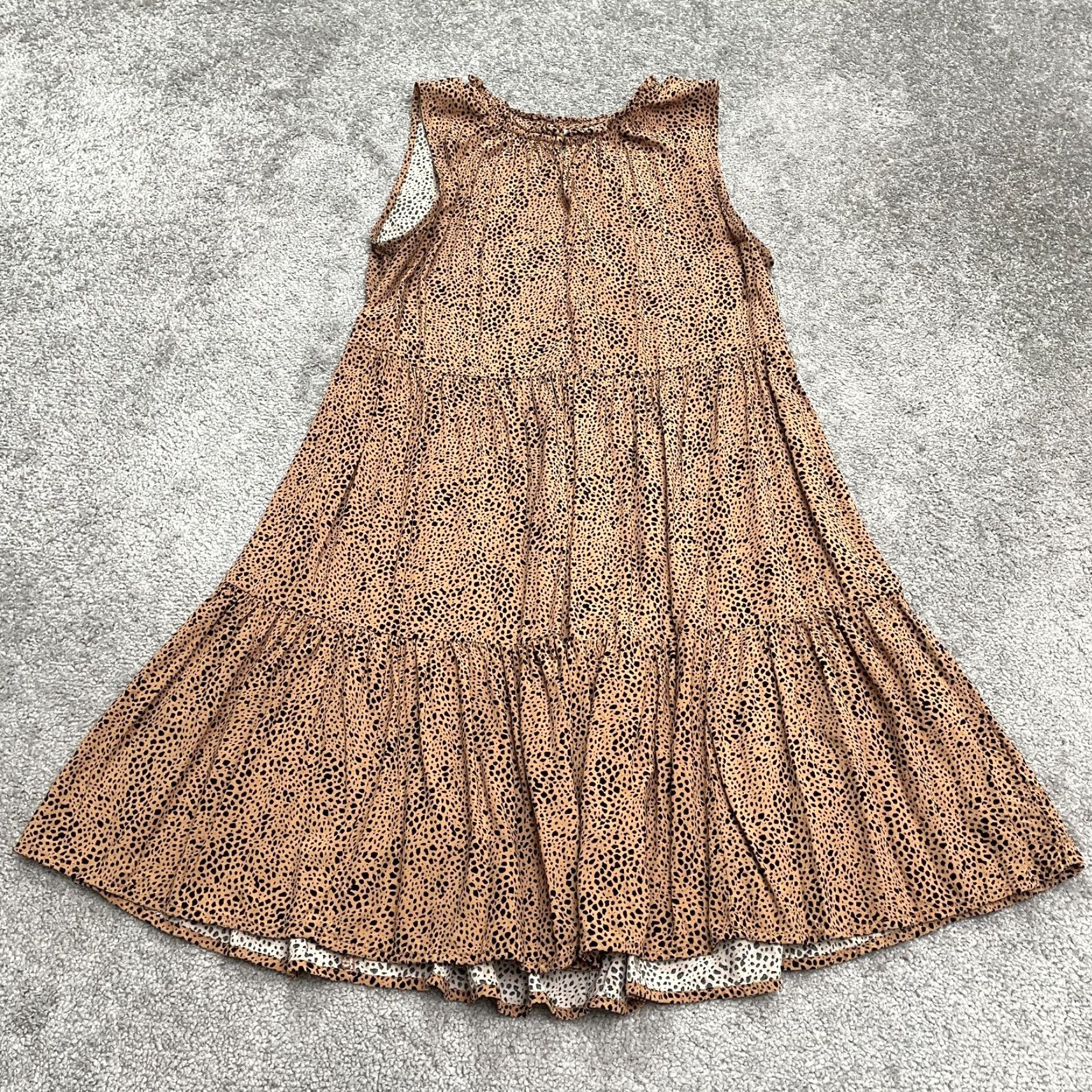 Old Navy VINTAGE Old Navy Leopard Animal Print A-Line Midi Dress Womens Medium Brown Sleeveless Boho Casual Summer Size M / US 6-8 / IT 42-44 - 3 Thumbnail