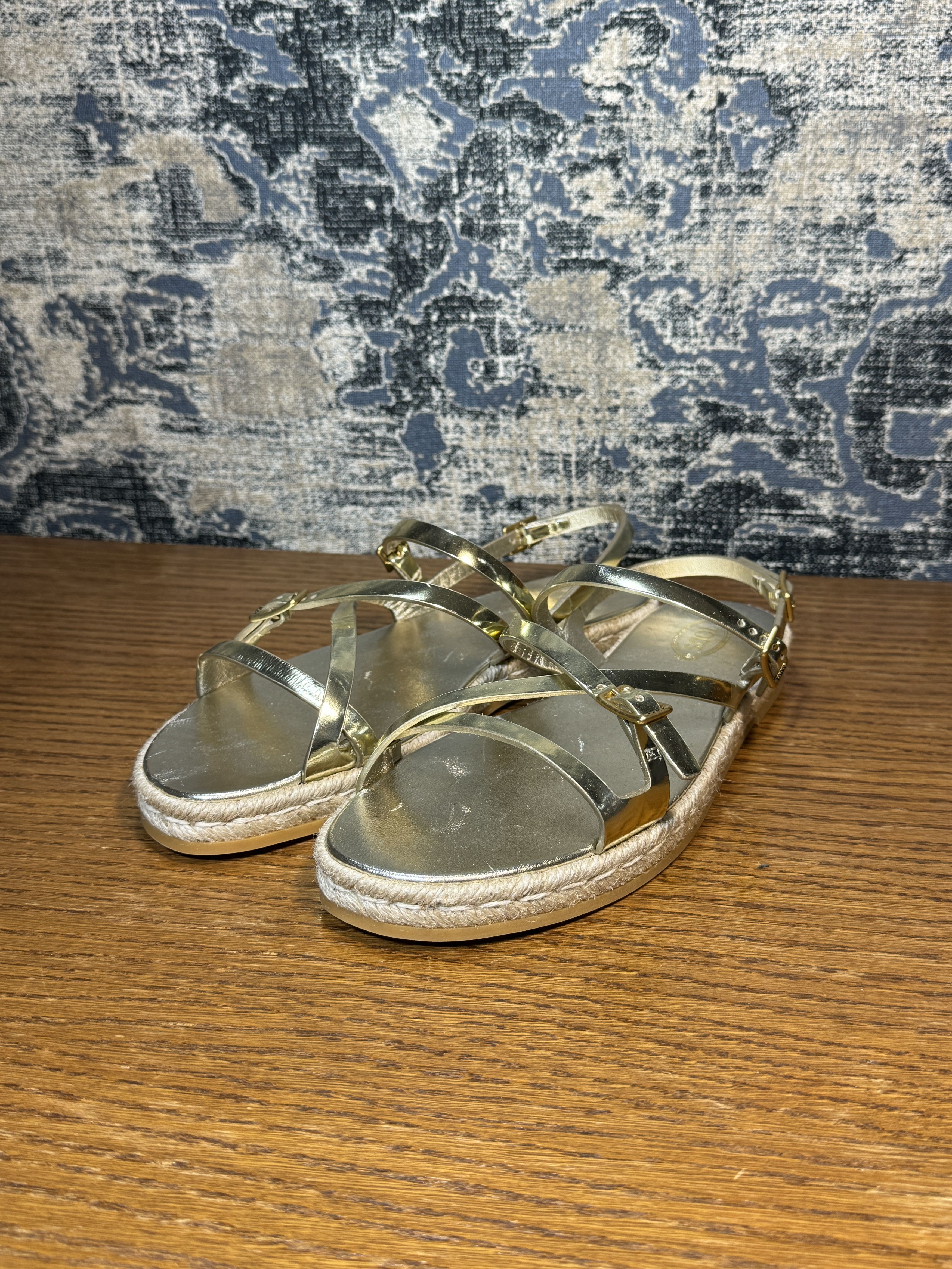 Tod's Tod's gold leather espadrille sandals Size US 7.5 / IT 37.5 - 2 Thumbnail