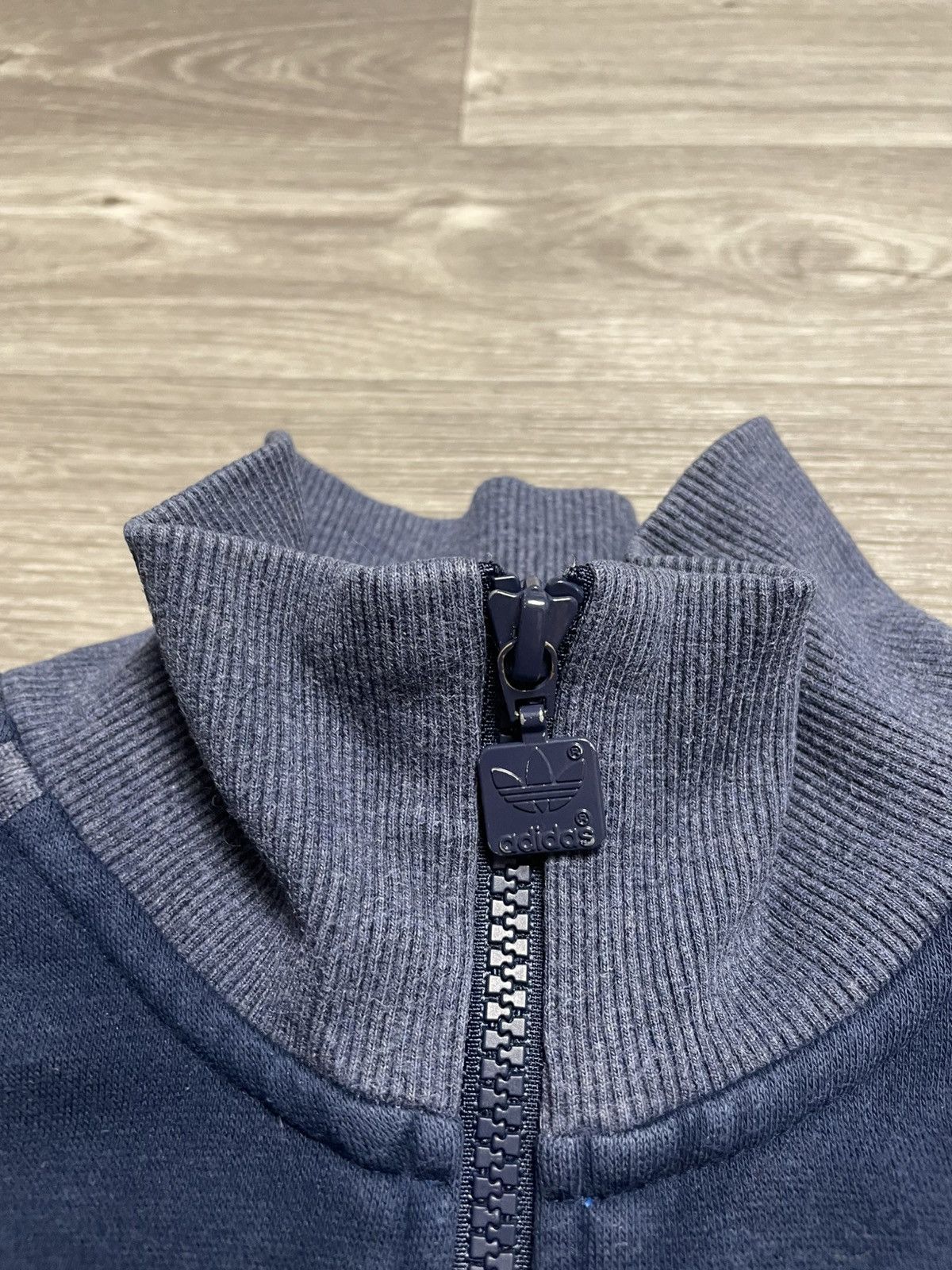 Adidas Vintage Adidas 3-Stripe Cotton Track Jacket Navy Blue Y2K Size US S / EU 44-46 / 1 - 9 Thumbnail