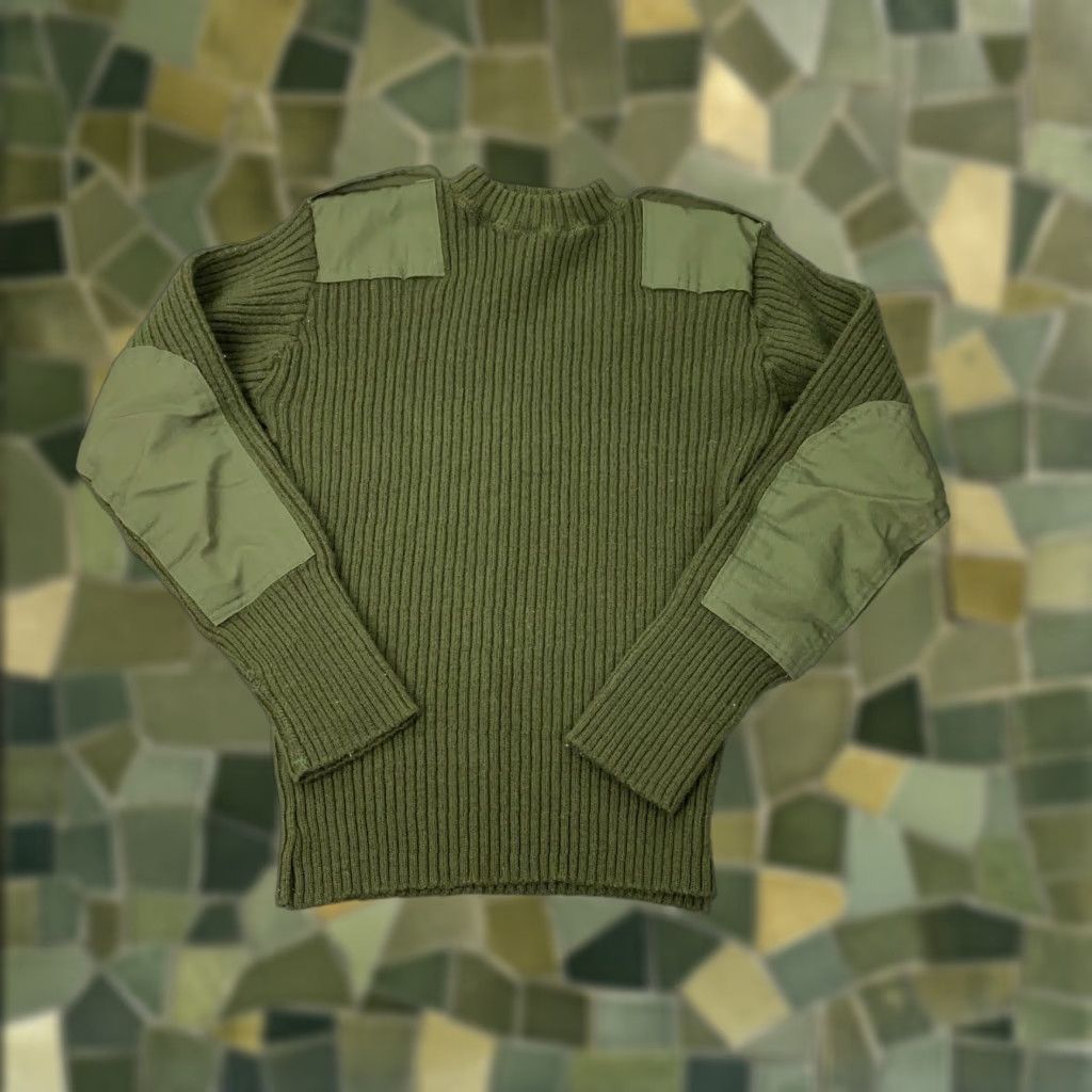 Commando Defense Logistics Agency Sweater Mens 42 Green Wool Ribbed Mock Neck Pullover Clothing Knit Size US M / EU 48-50 / 2 - 1 Thumbnail