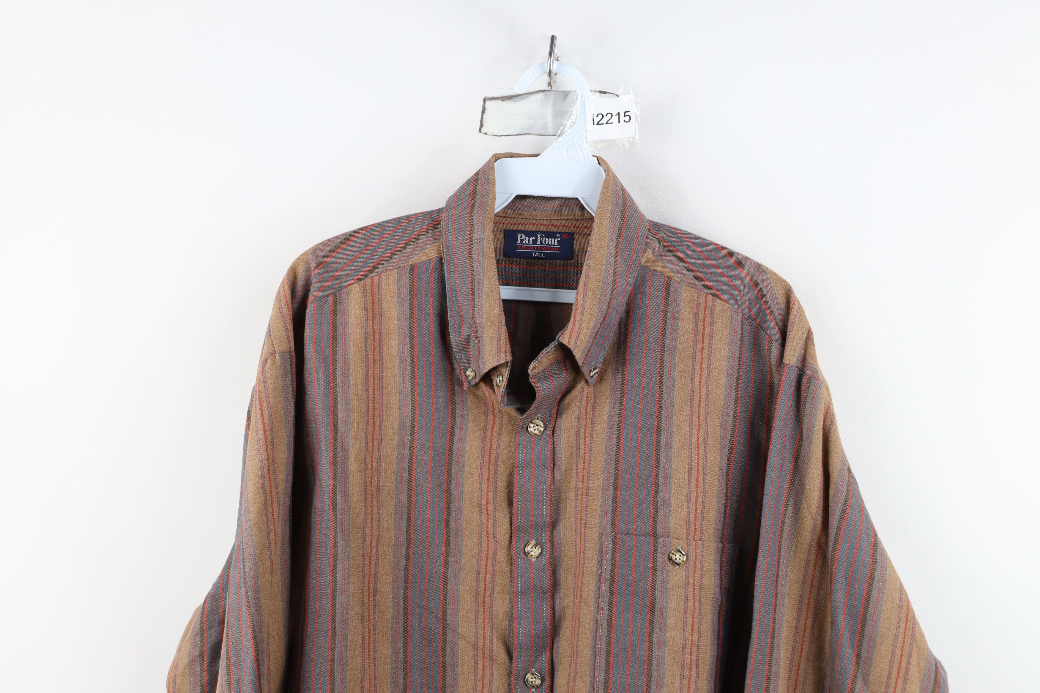 Vintage Vintage 90s Streetwear Striped Flannel Button Down Shirt Size US XL / EU 56 / 4 - 2 Thumbnail