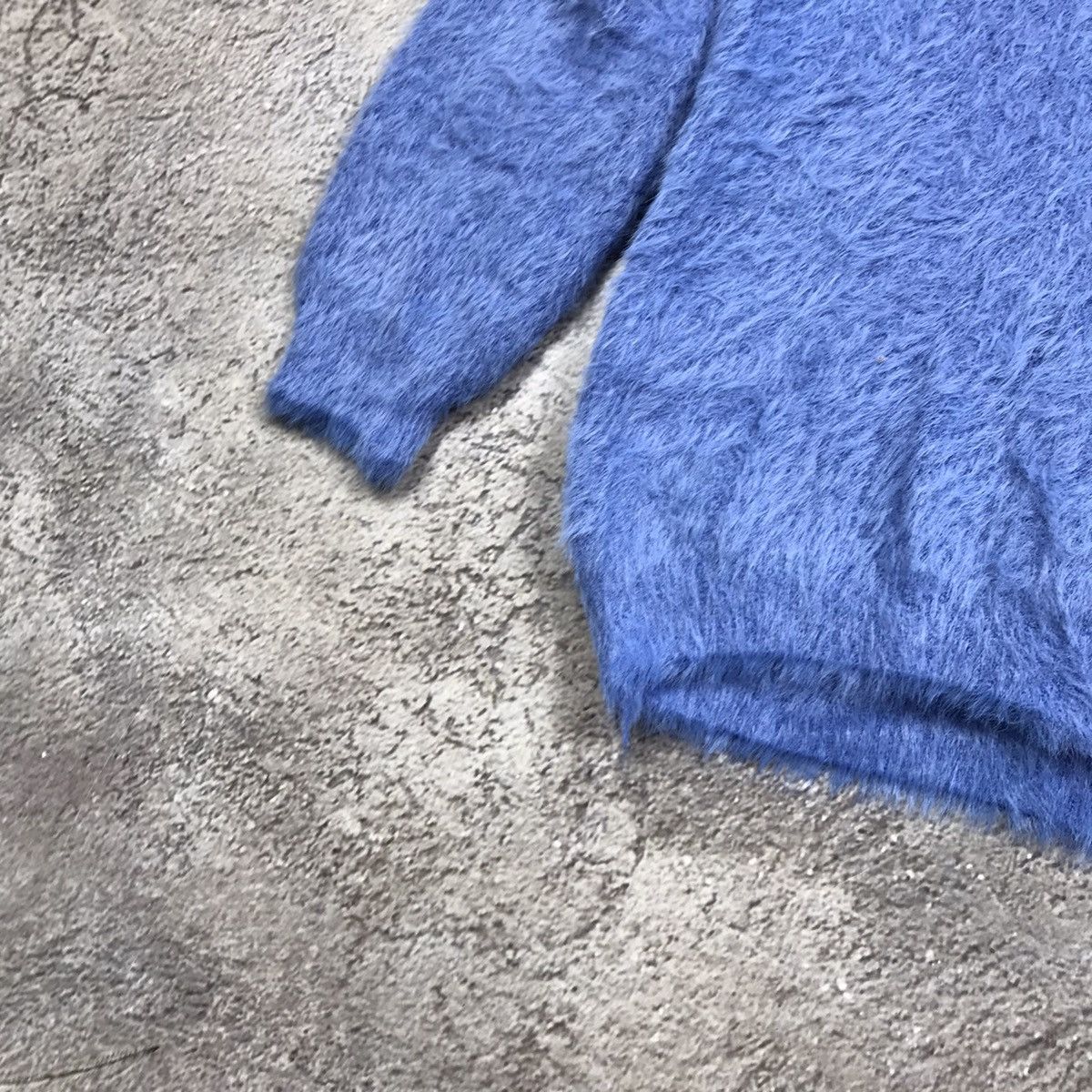 Vintage Vintage 90s Oversized Mohair Knit Sweater Grunge Blue Logo S Size S / US 4 / IT 40 - 4 Thumbnail