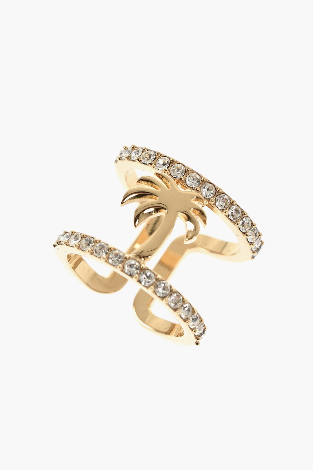 Palm Angels Gold-Tone Brass Ring with Rhinestones Size ONE SIZE - 1 Thumbnail