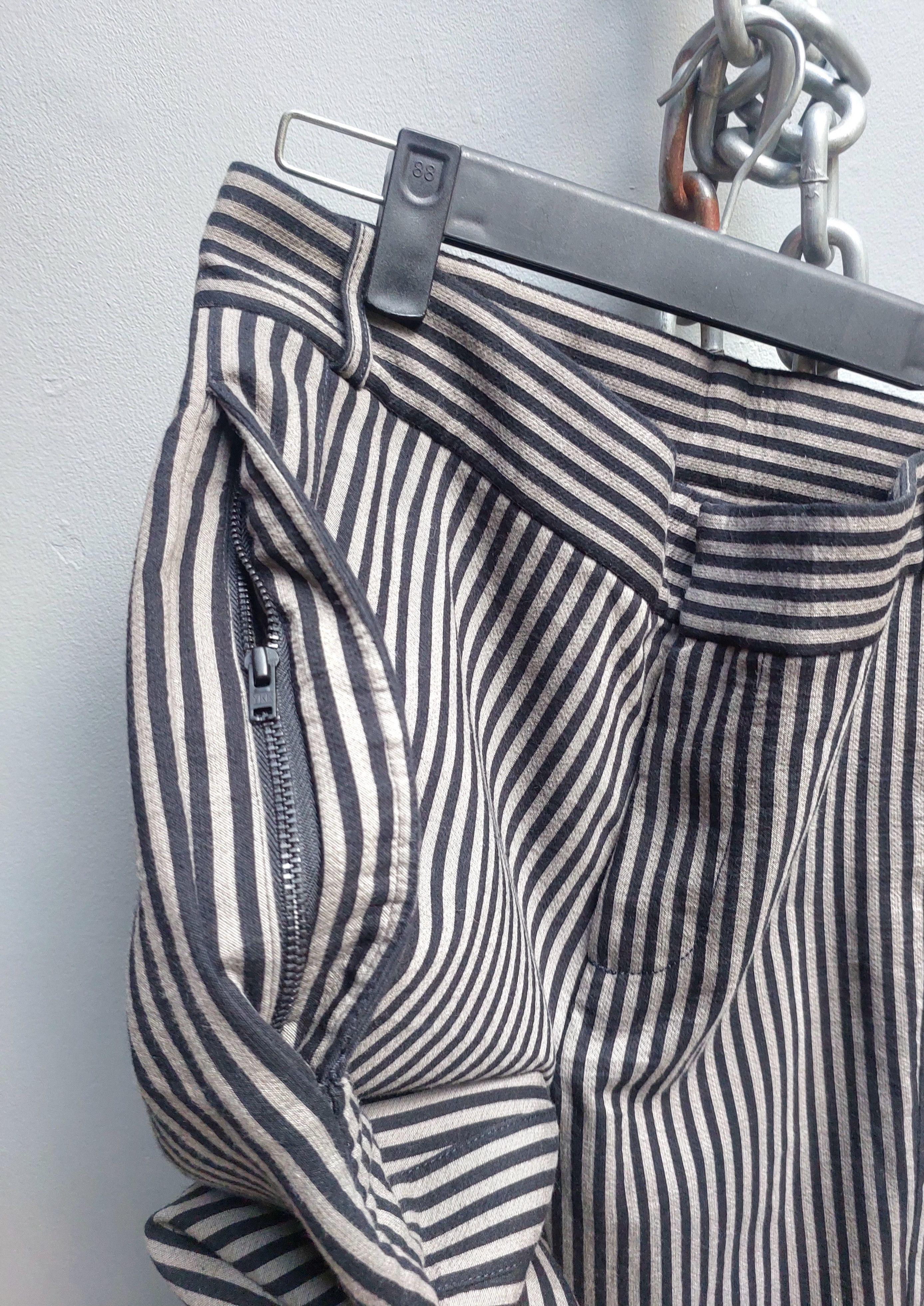 Ann Demeulemeester Ann Demeulemeester Striped Slim Pants with Buttoned Hem Size US 32 / EU 48 - 9 Thumbnail