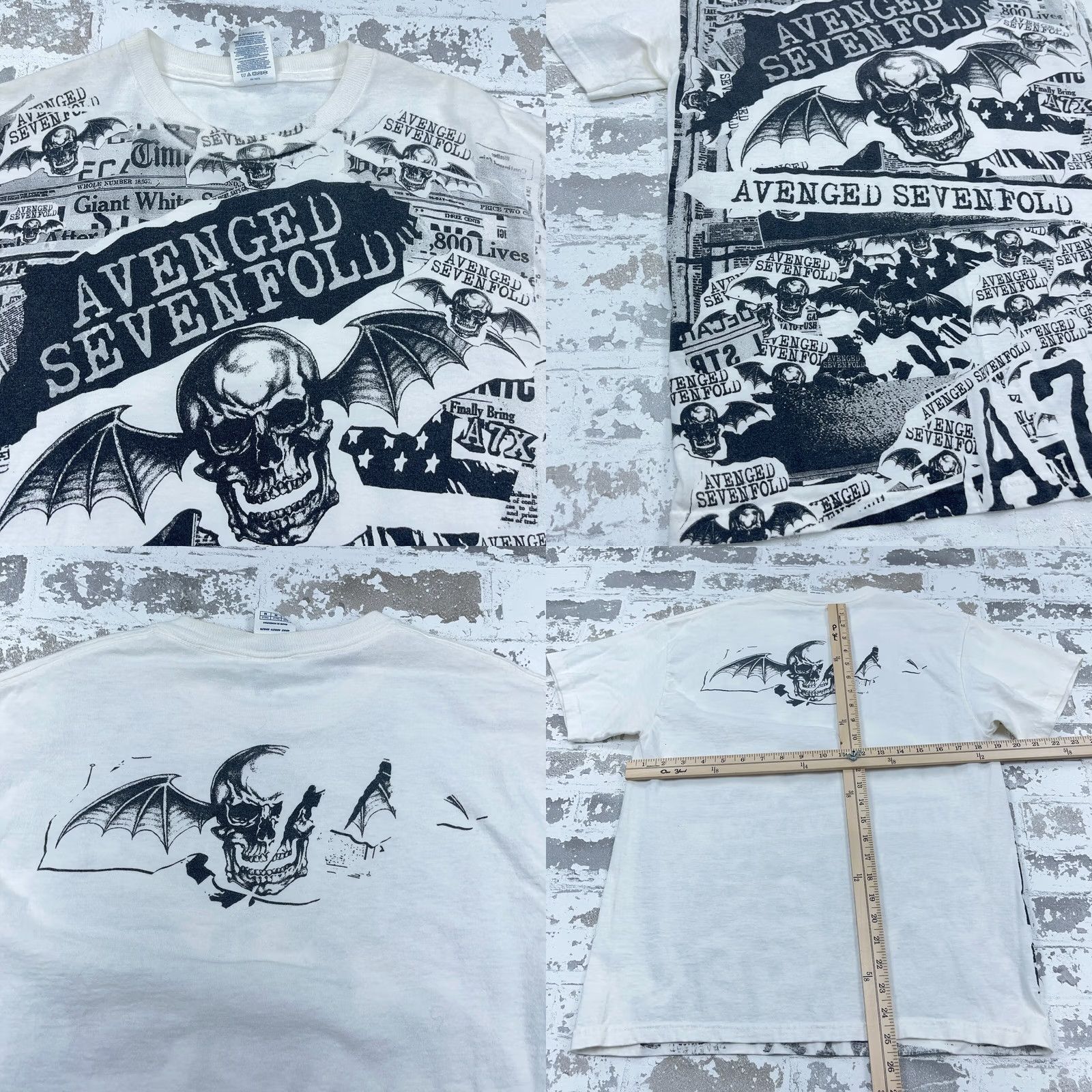 Delta VINTAGE Avenged Sevenfold Shirt Men M White Rock Band T Tee Tour Y2K AOP Size US M / EU 48-50 / 2 - 8 Thumbnail
