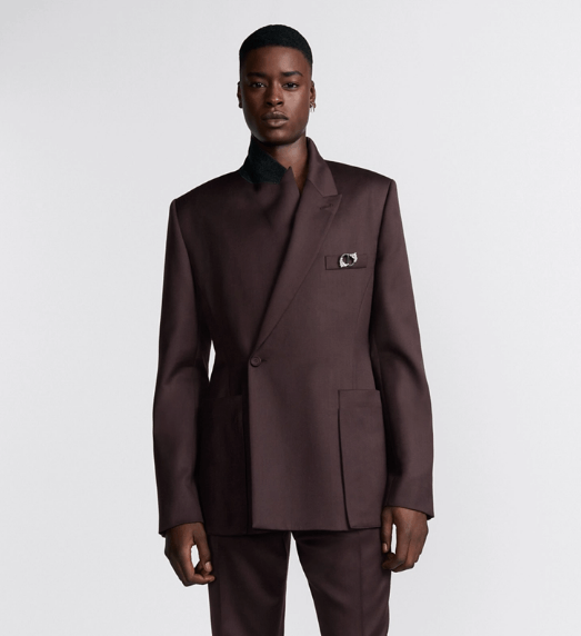 Dior o1w1db11025 443C27 Jacket with Oblique Closure in Burgundy Size US M / EU 48-50 / 2 - 4 Thumbnail