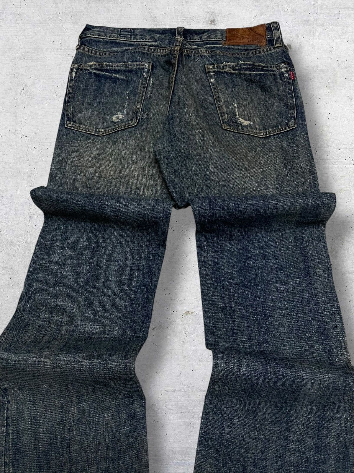 If Six Was Nine VINTAGE BARTACK OG JAPAN DESIGNER 90S RIPPED CHAIN DENIM Size US 31 - 14 Thumbnail