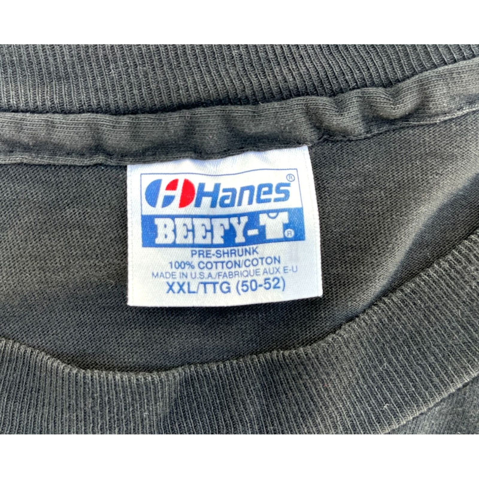 Hanes VINTAGE Hanes Beefy-T T-Shirt Mens 2XL Black 90s Blues Brothers Cotton Short Sleeve Crew Neck 100% Pre-Shrunk Size US XXL / EU 58 / 5 - 4 Thumbnail