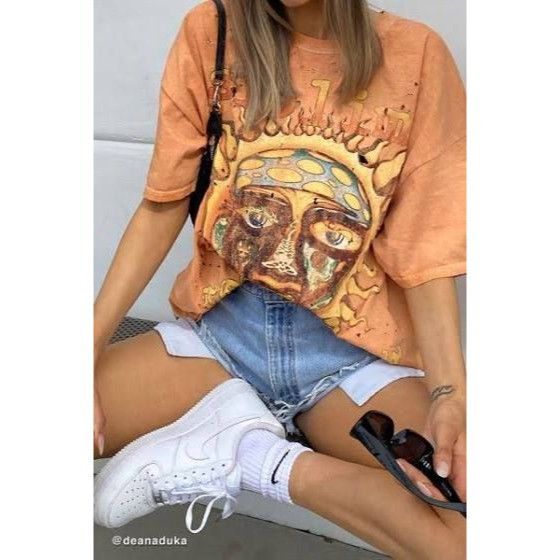 Urban Outfitters NWT URBAN OUTFITTERS SUBLIME ORANGE DESTROYED TEE SZ S/M Size S / US 4 / IT 40 - 1 Thumbnail
