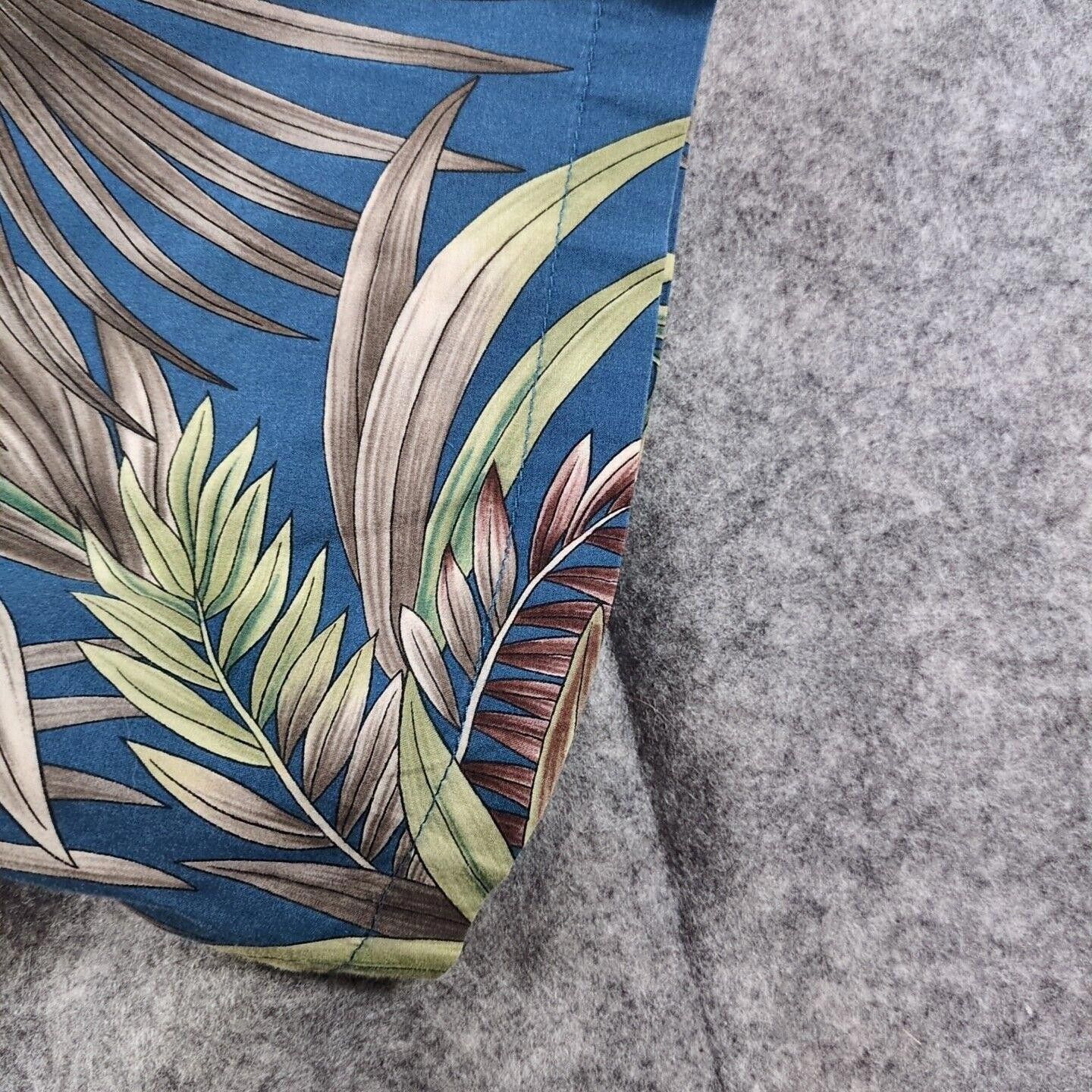 Tori Richard VTG Tori Richard Men Hawaiian Shirt L Blue Leaf Cotton Lawn Size US L / EU 52-54 / 3 - 4 Thumbnail