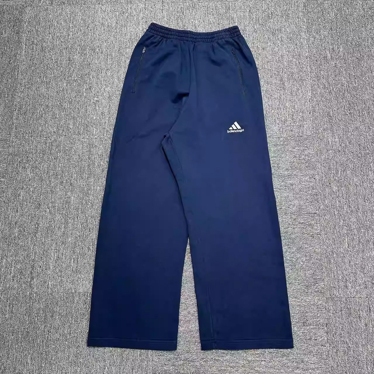image of Balenciaga Adidas Elasticated Waist Sweatpants in Blue, Men's (Size 28)