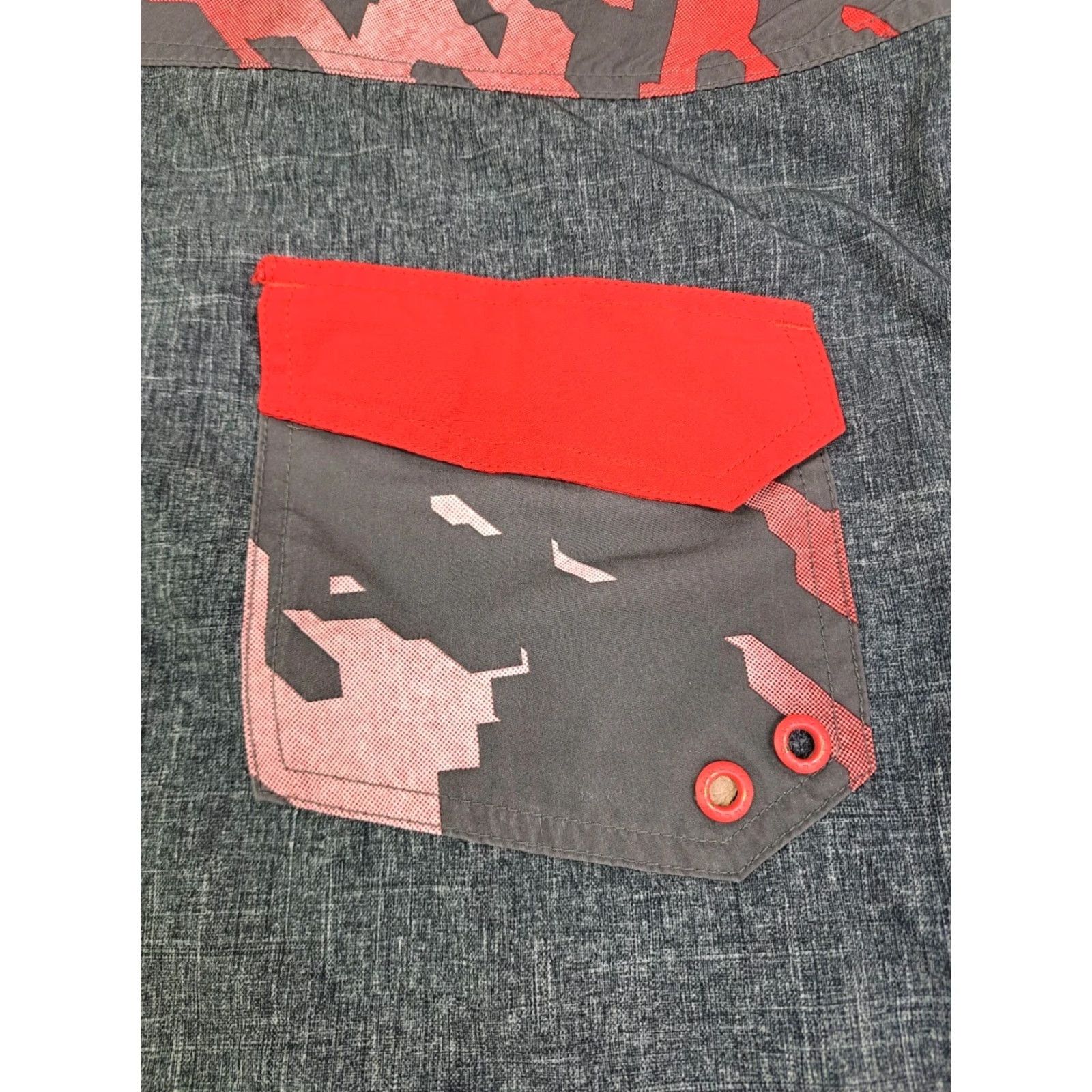 Oakley Oakley Mens Board Shorts Grey/Red Back Pocket 38 Regular 9" P/SP #7002 Mens Swim Bottoms Surfer Colorful 90s Size US 38 / EU 54 - 8 Thumbnail