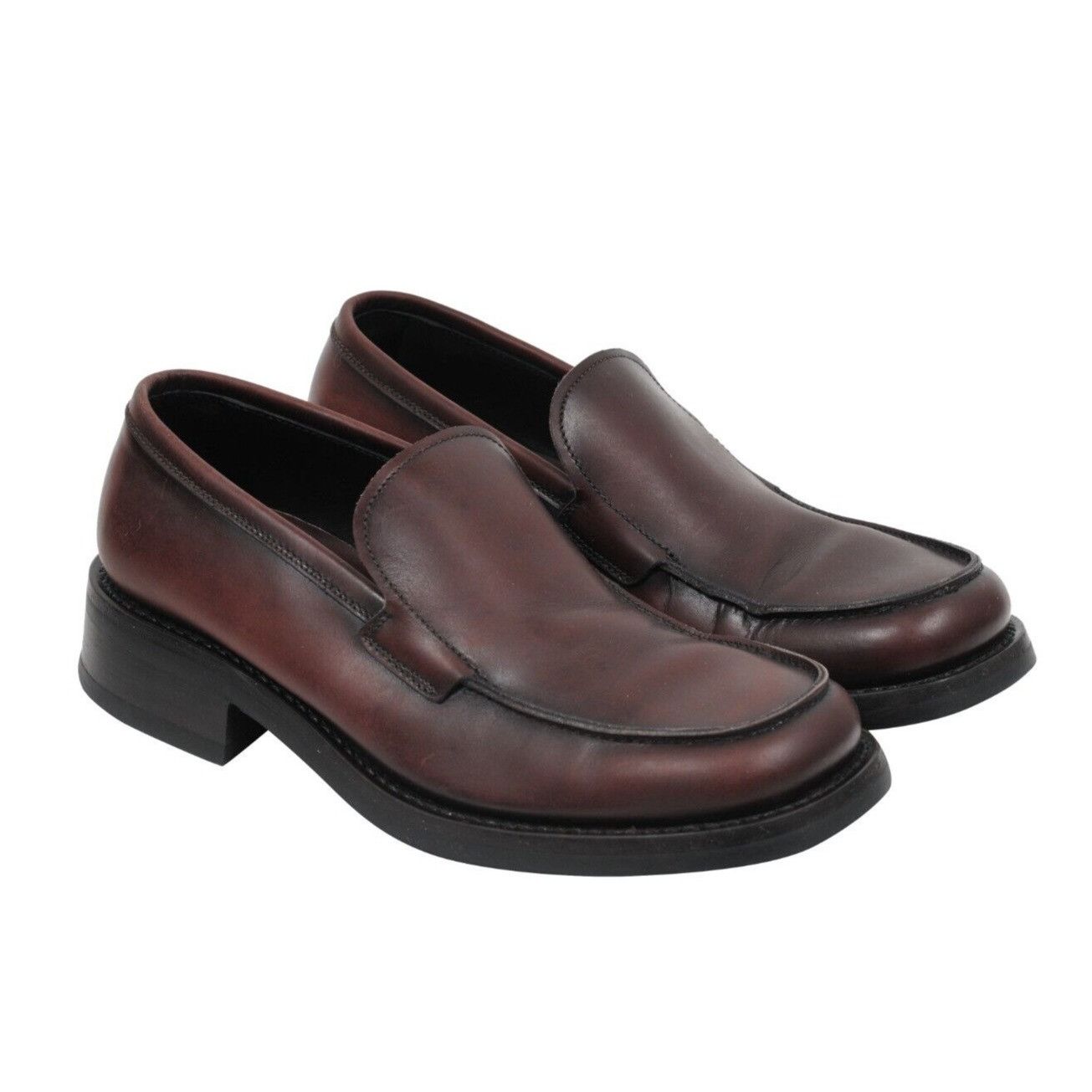 Prada Brown Leather Vintage Loafers - 01739 Size US 7 / EU 40 - 12 Thumbnail