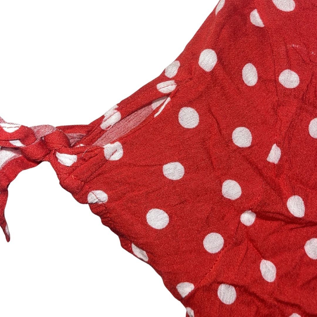 H&M Divided Red & White Polka Dot Wrap Midi Dress SZ 2 NWT Size XS / US 0-2 / IT 36-38 - 5 Thumbnail