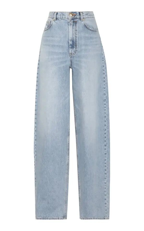 Zimmermann oc11z0525 Faded High Rise Wide Leg Jeans in Light Blue Size 27" / US 4 / IT 40 - 2 Thumbnail