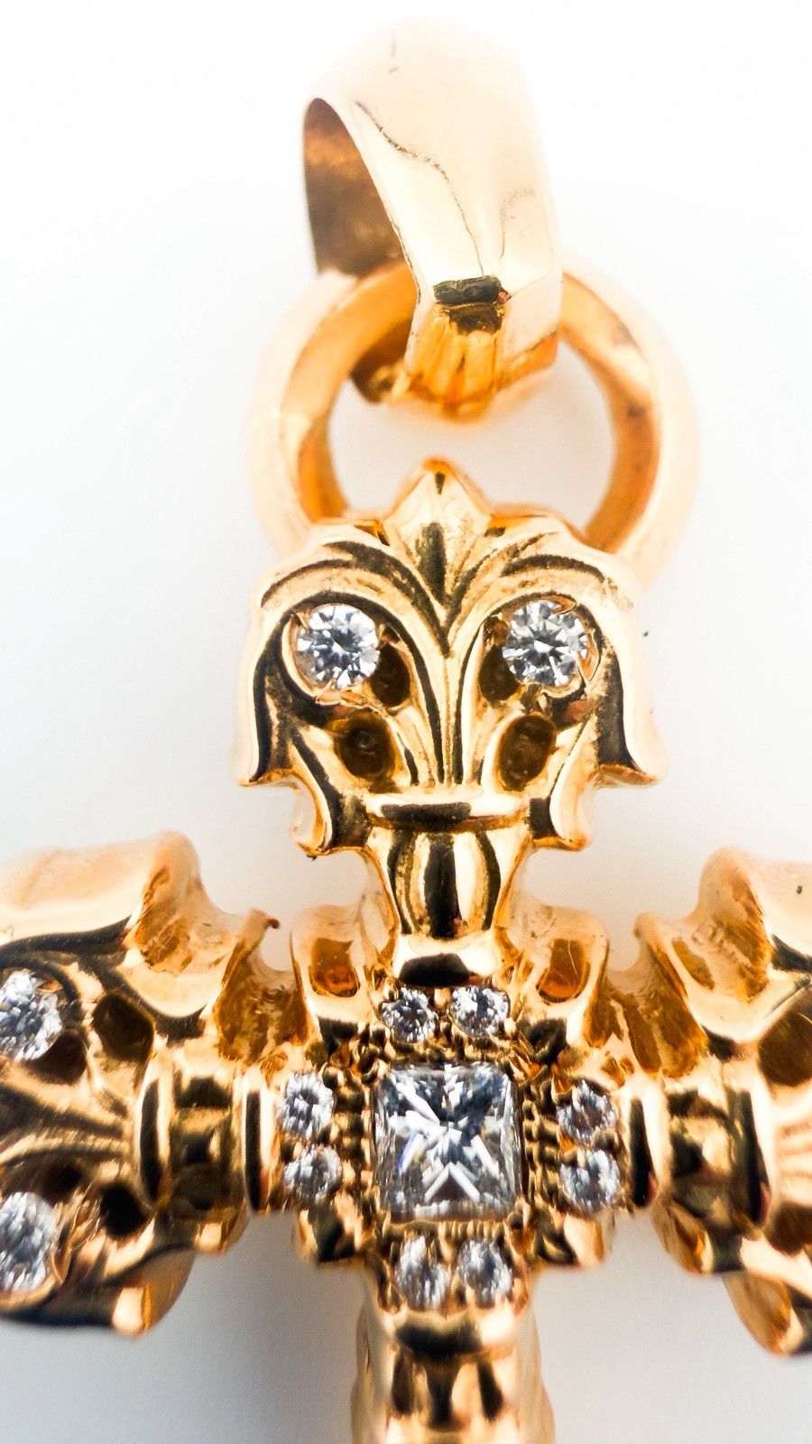 Chrome Hearts Chrome Hearts 22k Gold & Diamond Filigree Cross Pendant Size ONE SIZE - 5 Thumbnail
