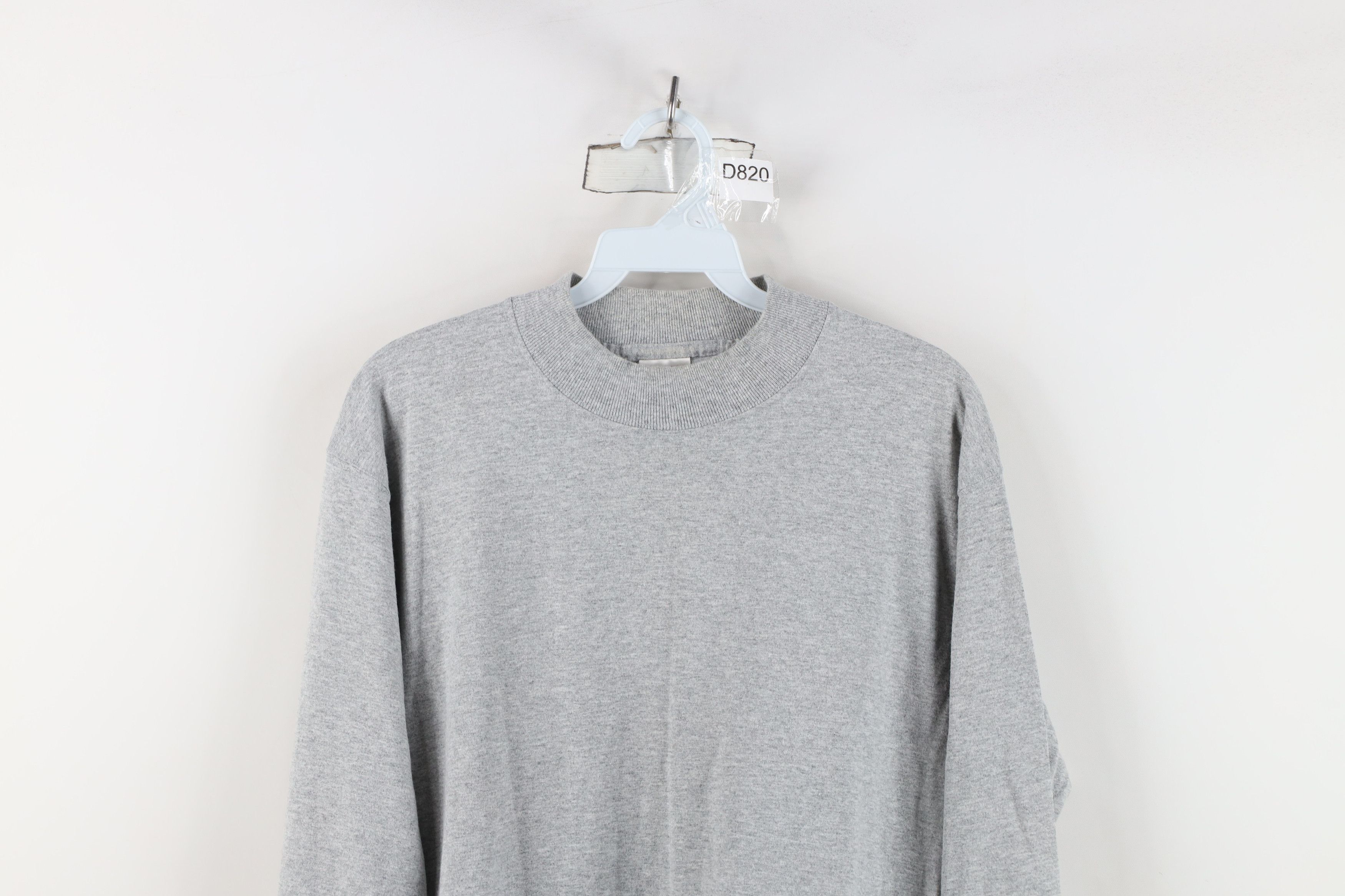 Vintage Vintage 90s Streetwear Mock Neck Long Sleeve T-Shirt Gray Size US M / EU 48-50 / 2 - 2 Thumbnail