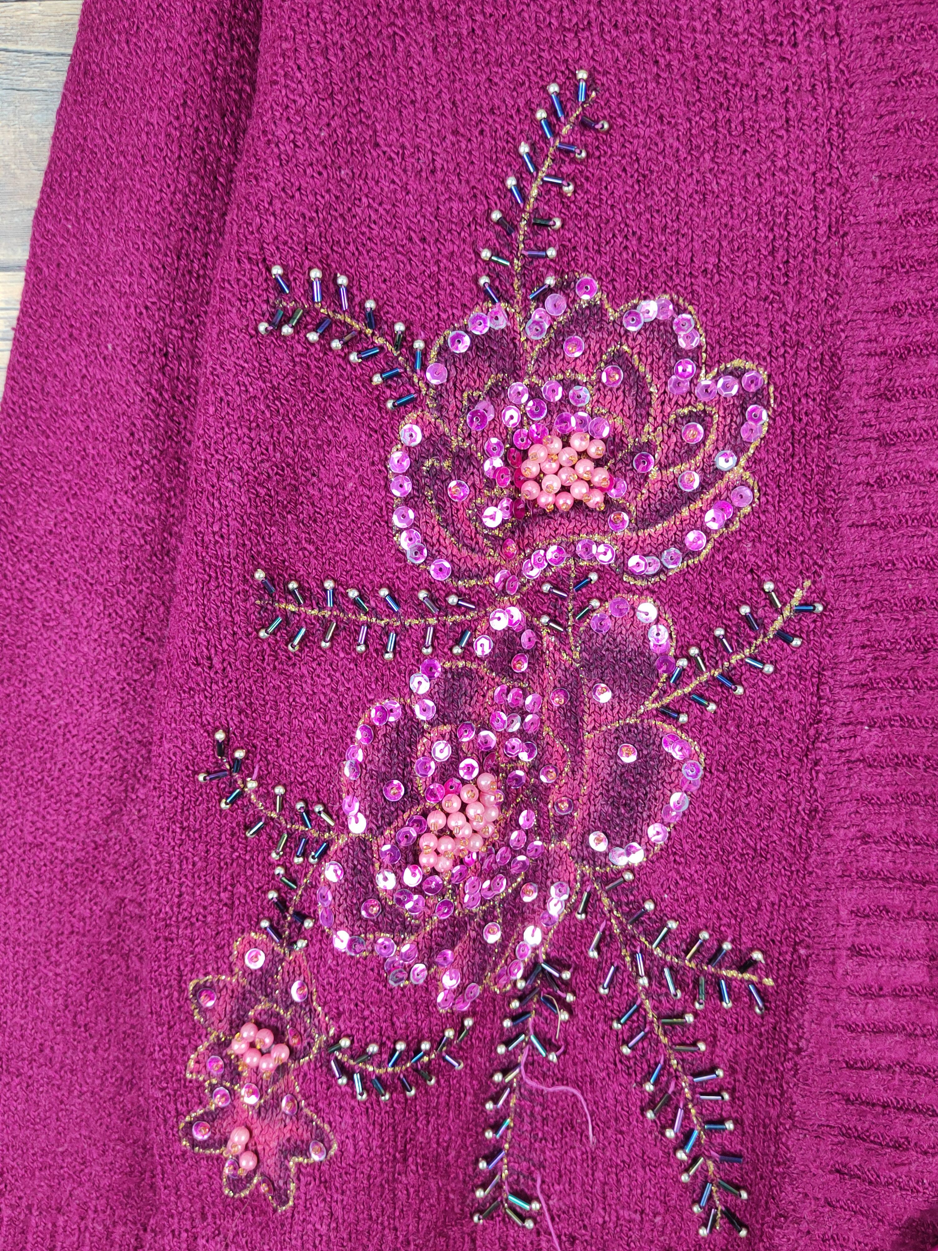 Japanese Brand × Vintage Japanese Brand Purple Knitwear Cardigan #W1142 Size M / US 6-8 / IT 42-44 - 3 Thumbnail