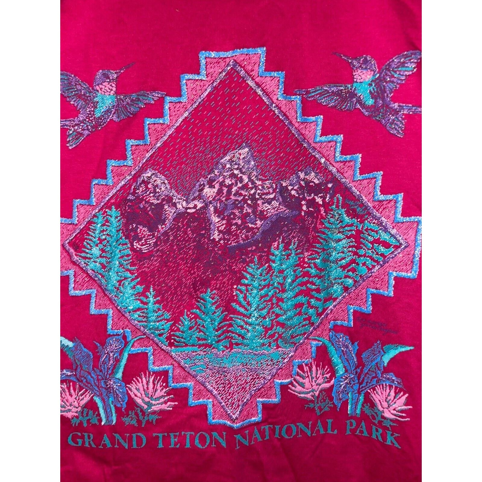 Jerzees Vintage Grand Teton National Park Shirt Tee VTG L 90s Large Size US L / EU 52-54 / 3 - 2 Thumbnail