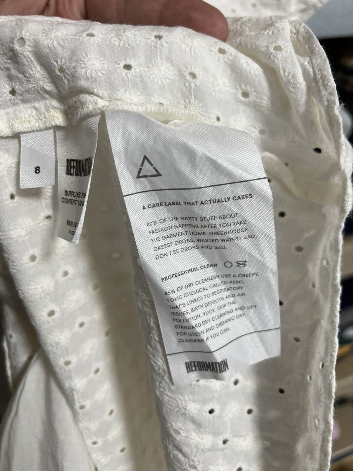 Designer × Reformation Reformation Dress Off White Sheer Boho Sleeveless Bohemian 8 Size M / US 6-8 / IT 42-44 - 8 Thumbnail