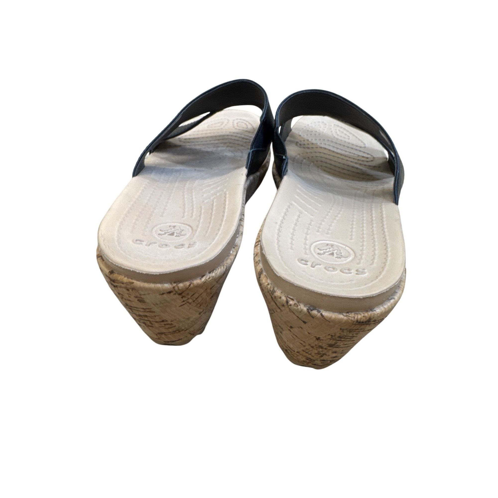 Crocs Crocs Womens Black Cork Wedge Sandals Size 10W SKU8135 Size US 10 / IT 40 - 6 Thumbnail