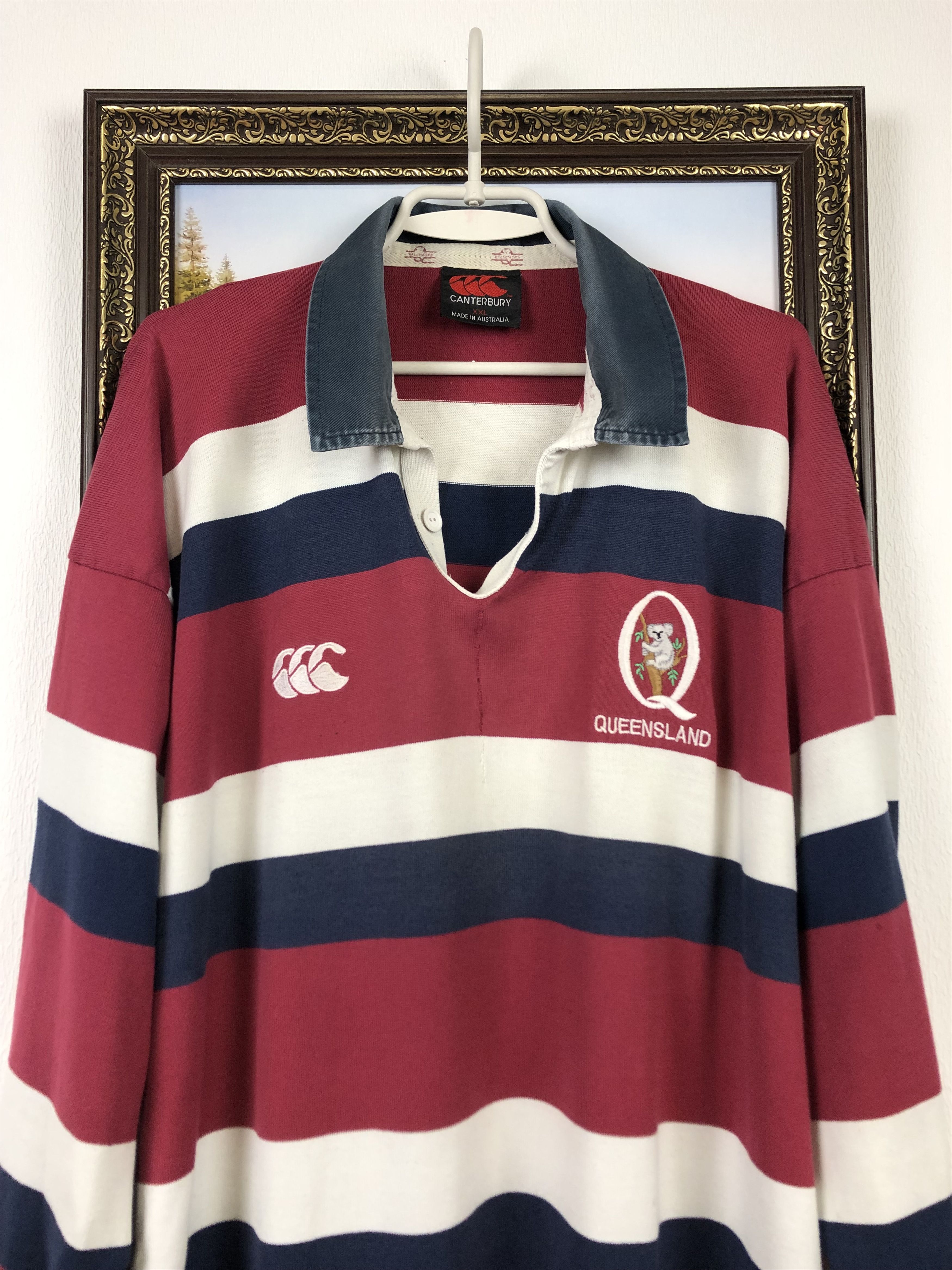 Canterbury of New Zealand Vintage Queensland Jersey Canterbury Shirt Long Sleeve Hype Size US XXL / EU 58 / 5 - 2 Thumbnail