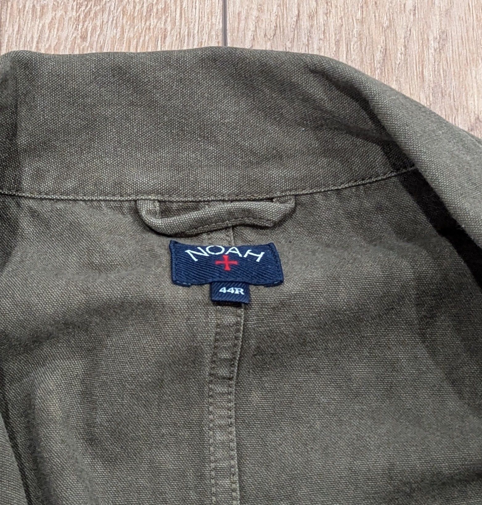 Noah NOAH Double Breasted Cotton Jacket Dark Olive Green 44 Size US L / EU 52-54 / 3 - 3 Thumbnail