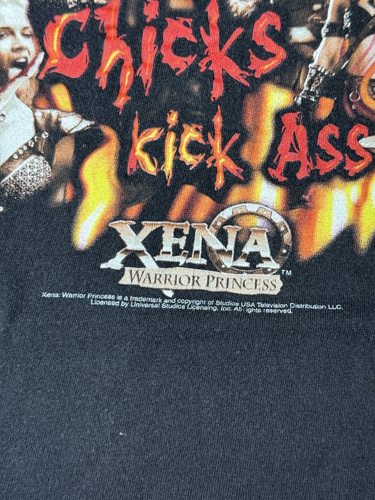Vintage Vtg 90s RARE Xena Princess Warrior Chicks Kick Ass T Shirt Size US XL / EU 56 / 4 - 3 Thumbnail