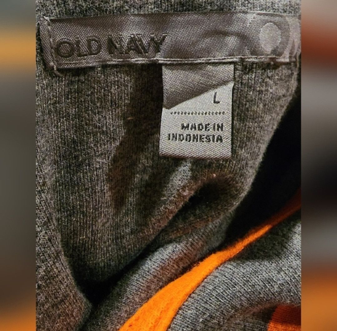 Old Navy Old Navy Gray Orange Trim Collared LS Zip Up Sweater Large Size US L / EU 52-54 / 3 - 4 Thumbnail