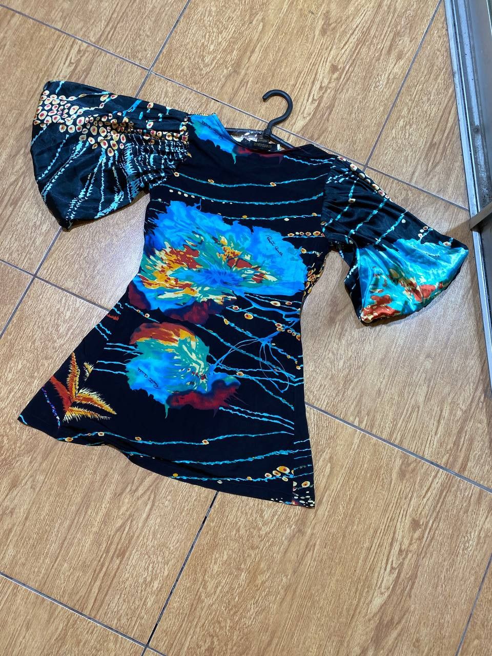 Roberto Cavalli Roberto Cavalli Under The Sea Print Wrap Top Blue Italy Size S / US 4 / IT 40 - 5 Thumbnail
