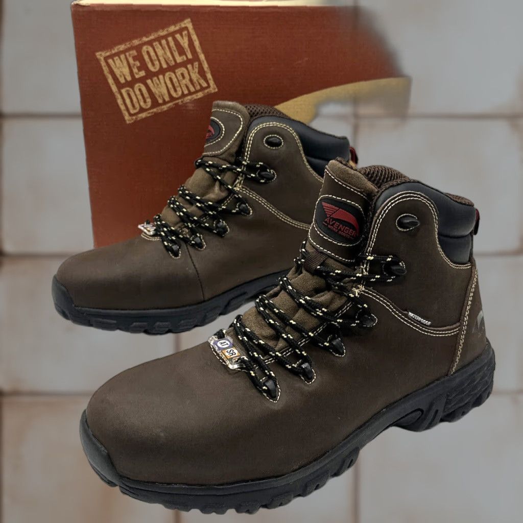 Vintage AVENGER Flight Mens Size 12 2E Aluminum Toe Work Boot A7420 Waterproof Leather Brown EE Casual Boots Size US 12 / EU 45 - 1 Thumbnail