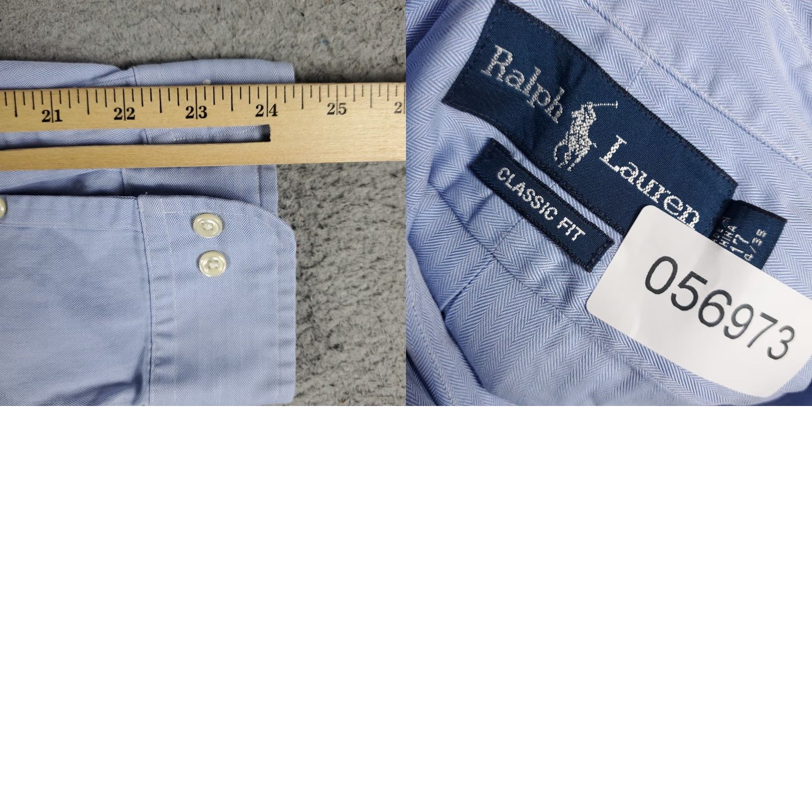 Ralph Lauren Ralph Lauren Dress Shirt Mens Size 17 Blue Long Sleeve Button Down Classic Size 46R - 8 Thumbnail