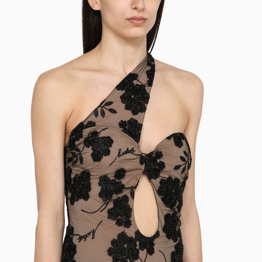 ROTATE o1d2blof0924 Midi Dress in Black & Beige Size XXS / US 00 / IT 34 - 4 Thumbnail