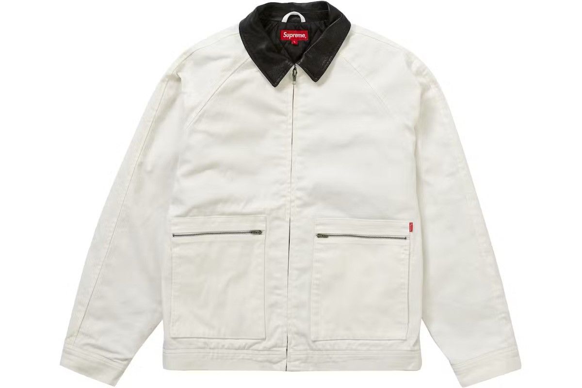 Supreme Supreme white leather collar work jacket FW20 Size US M / EU 48-50 / 2 - 6 Thumbnail