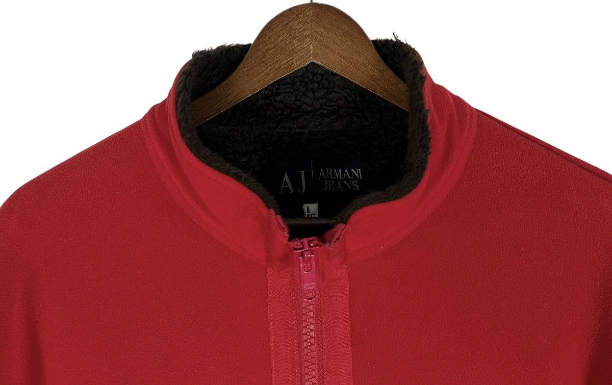 Giorgio Armani Armani Jeans AJ Red Fleece Zip Jacket Sherpa Lined Size US XL / EU 56 / 4 - 5 Thumbnail