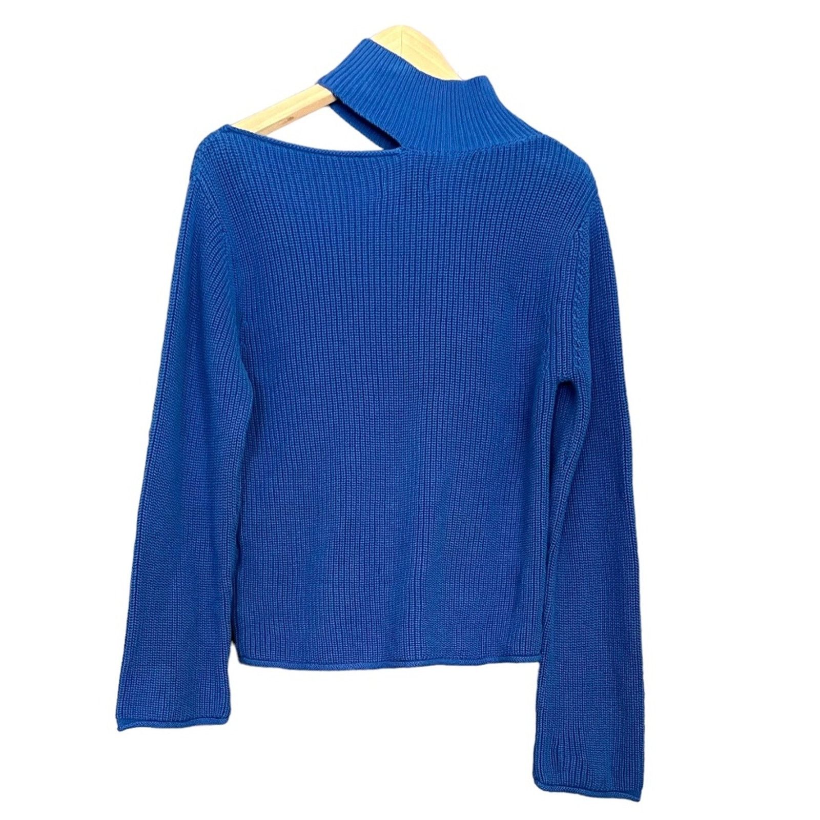 Rta RtA Langley Lagoon Blue Cutout Cotton Turtleneck Sweater Size S / US 4 / IT 40 - 2 Thumbnail