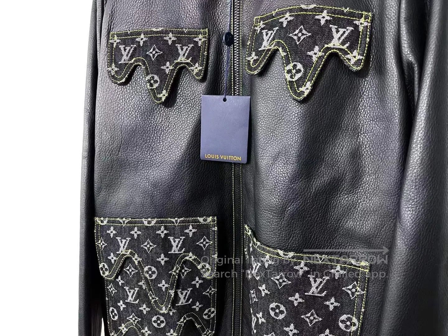 Louis Vuitton Louis Vuitton Black Patchwork Vintage Denim Leather Jacket Size US M / EU 48-50 / 2 - 2 Thumbnail
