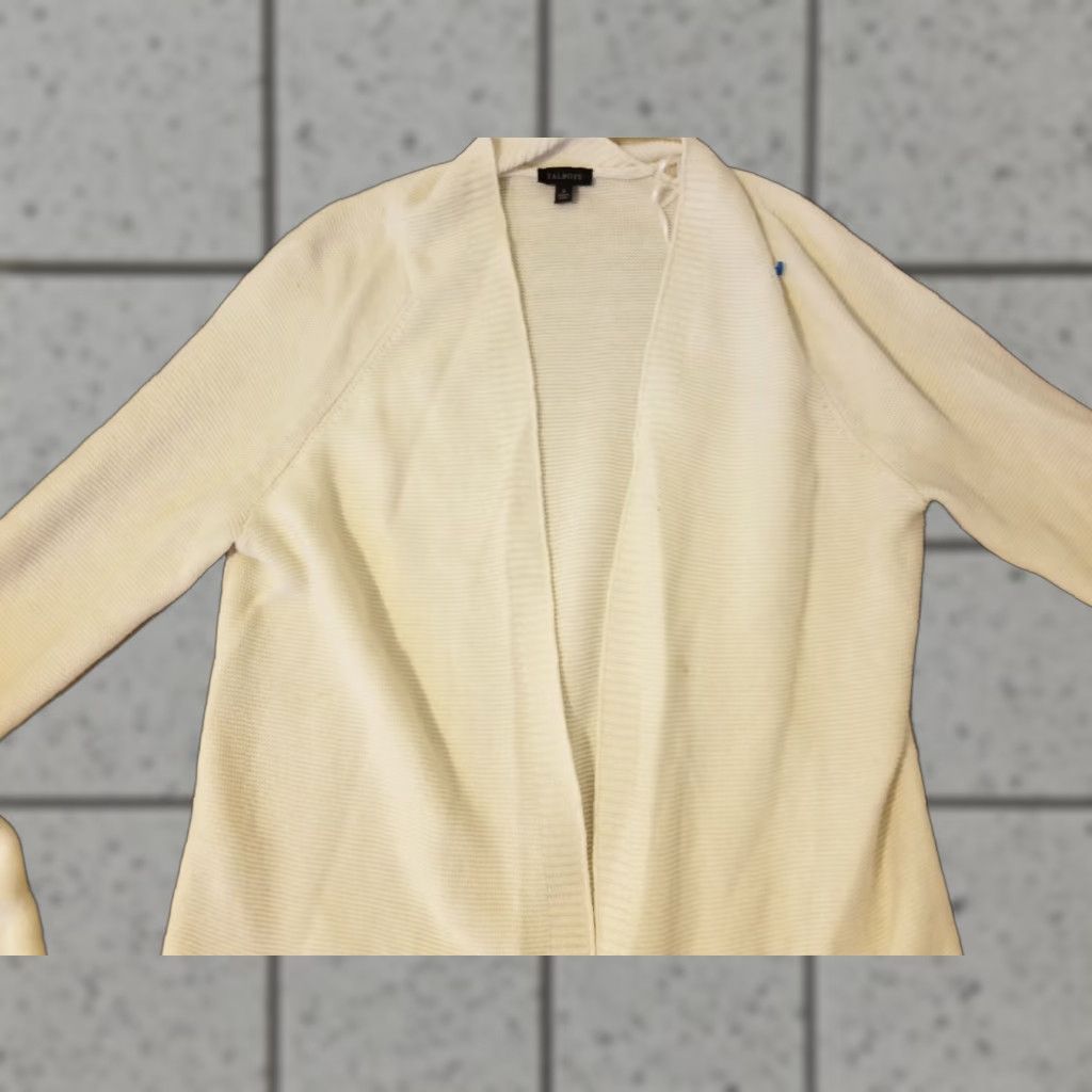 Talbots Womens Talbots Cardigan Sweater S Small Ivory Cotton Wool Jacket Cream Size S / US 4 / IT 40 - 1 Thumbnail