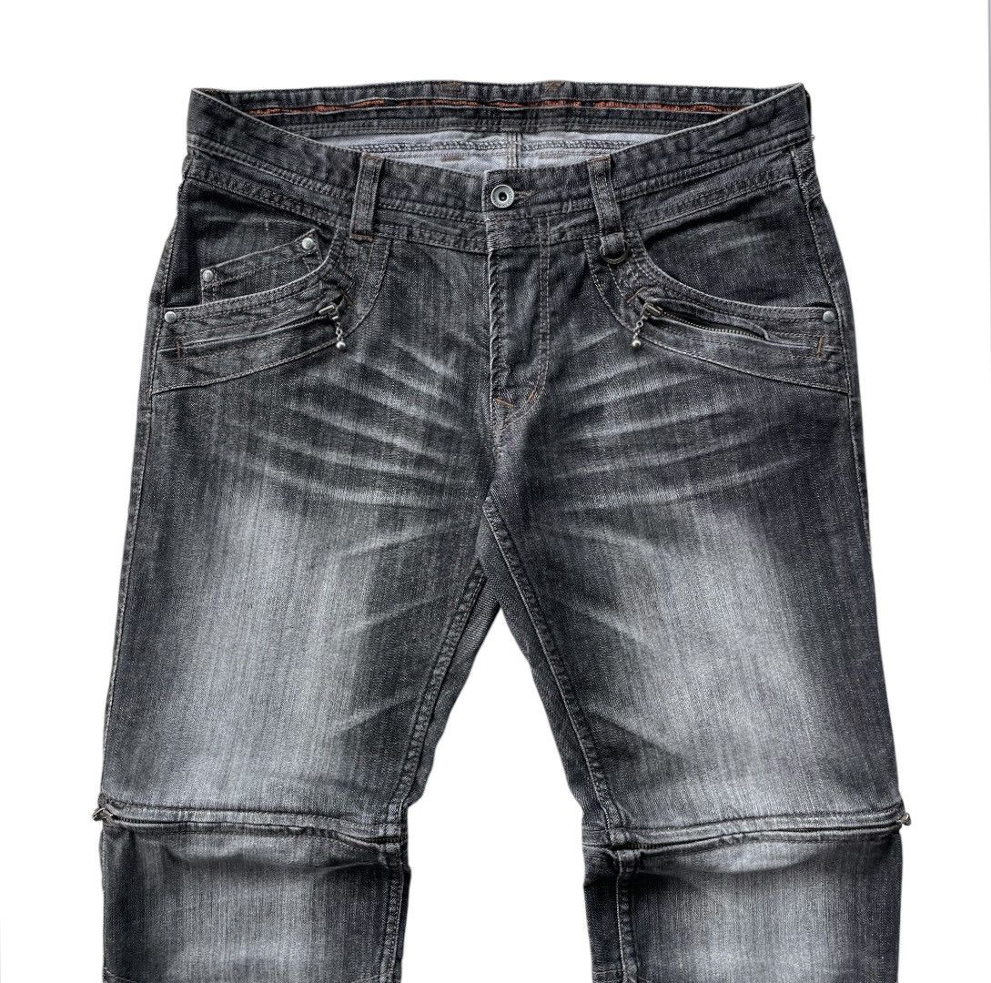 Nicole Club 2000s NCFM - Flare Zip Off Washed Jeans Size US 34 / EU 50 - 4 Thumbnail