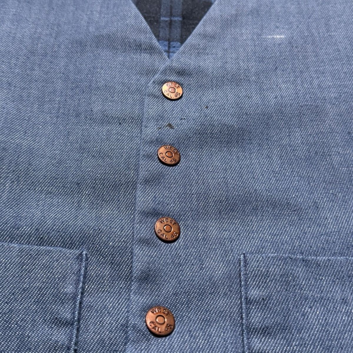 Vintage Vintage West Cal 45 Denim Snap Buttom Vest Plaid M Cinch Size US M / EU 48-50 / 2 - 2 Thumbnail