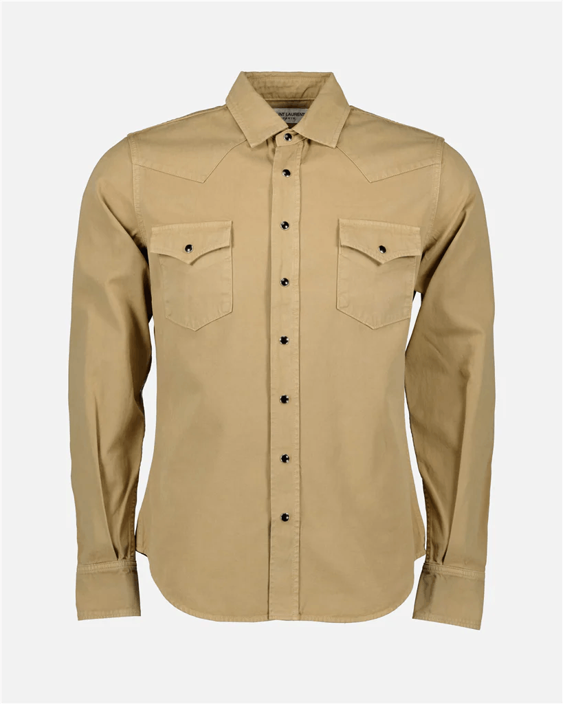 o1bcso1str0924 Western Shirt in Beige