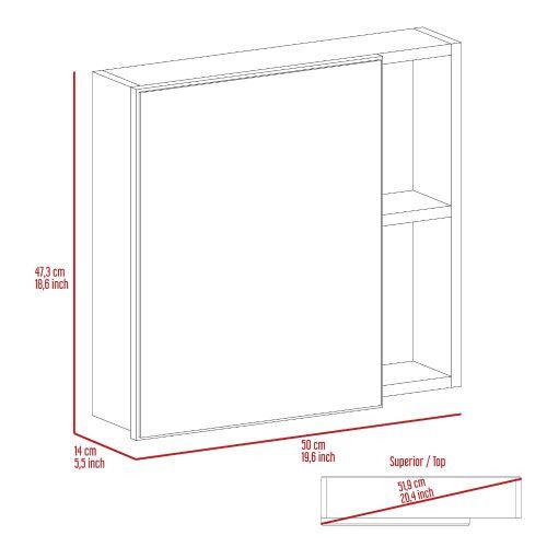 Designer × Homemade Myrick 2-Shelf Medicine Cabinet with Mirror White Size US L / EU 52-54 / 3 - 7 Thumbnail