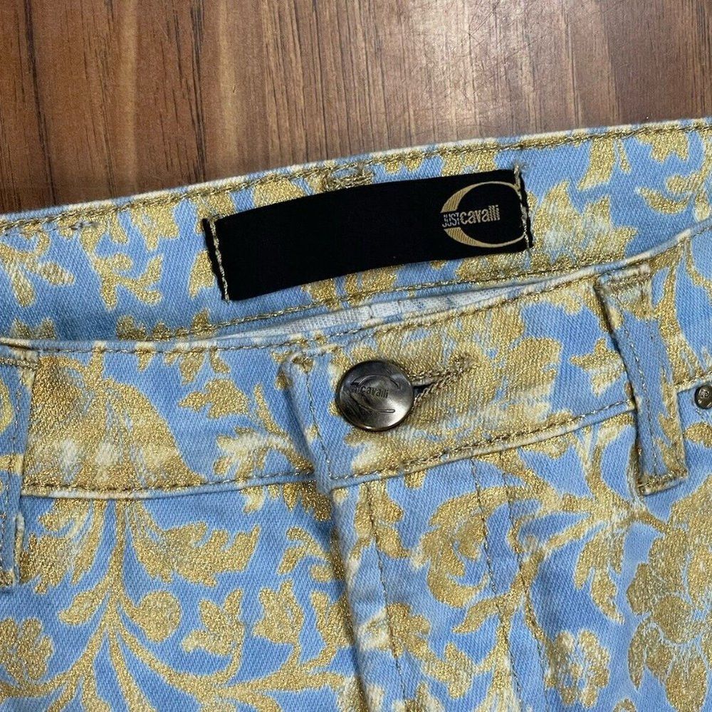 Just Cavalli Just Cavalli Women’s Gold Blue VTG Jeans Pants Sz 28 Size 28" / US 6 / IT 42 - 12 Thumbnail