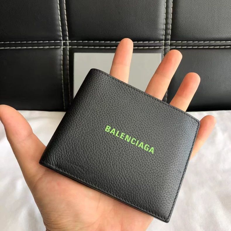Balenciaga Balenciaga Classic Black Green Logo Wallet-2506 Size ONE SIZE - 6 Thumbnail