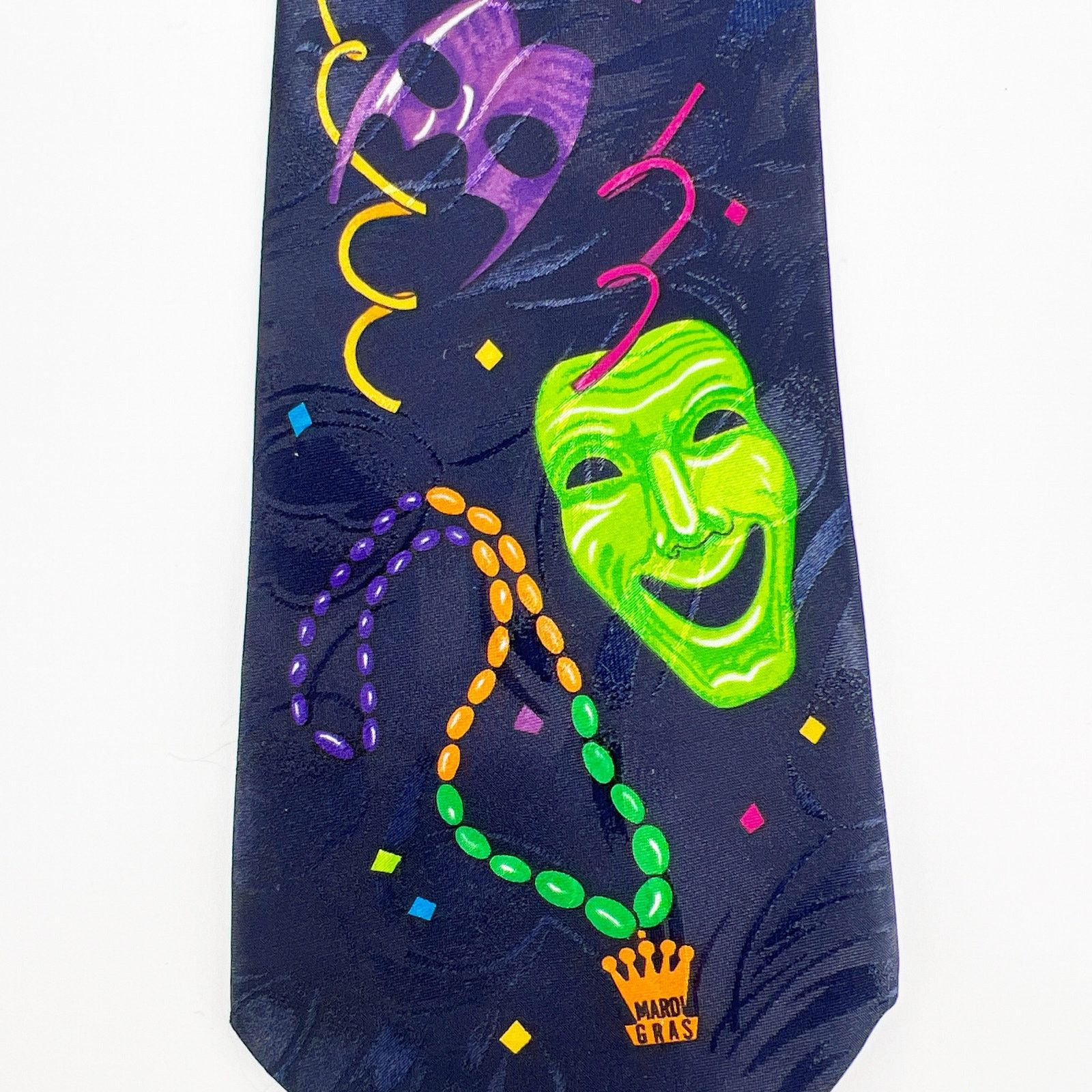 Vintage 90s Mardi Gras neck tie 1990s vintage Size ONE SIZE - 3 Thumbnail