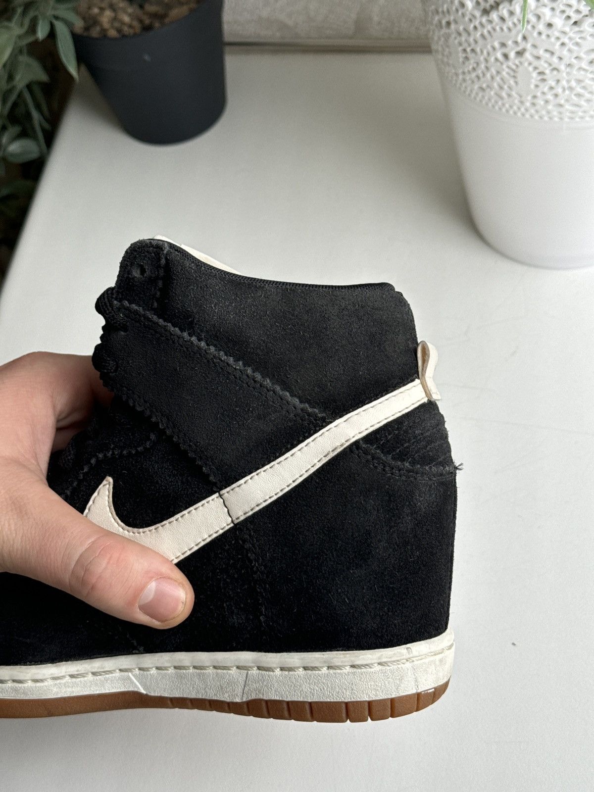 Nike Nike Dunk Sky Hi Hidden Wedge Sneakers Suede Black White Size US 6.5 / IT 36.5 - 11 Thumbnail