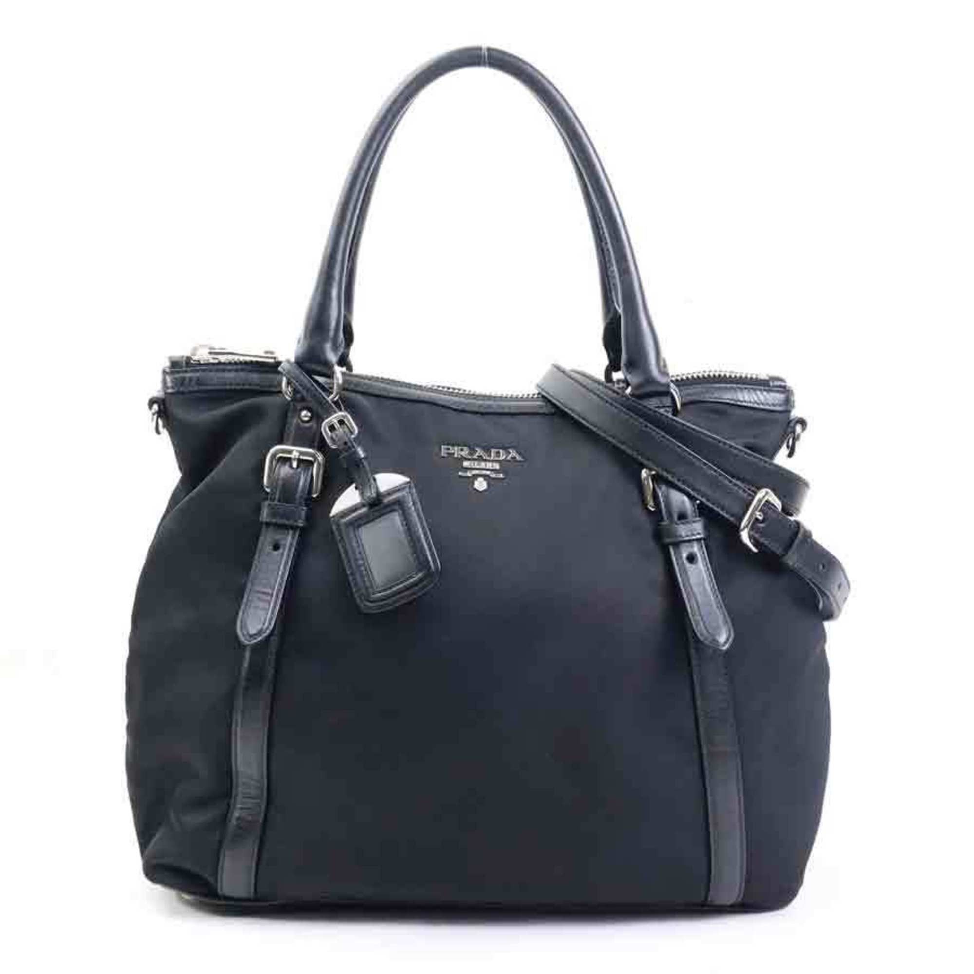 Prada Prada Handbag Shoulder Bag Nylon/Leather Black Silver Women's e61271k Size ONE SIZE - 1 Thumbnail
