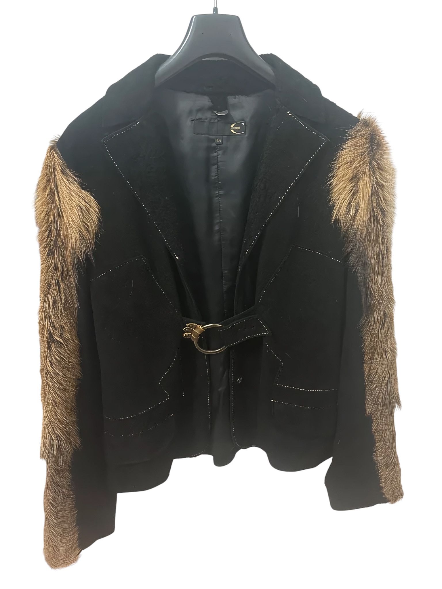 Roberto Cavalli ARCHIVE RAW CUT CALFSKIN LEATHER JACKET Size M / US 6-8 / IT 42-44 - 1 Thumbnail